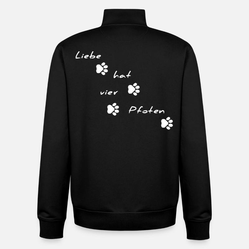 L’amour a un motif de police à quatre pattes - Sweat zippé unisexe en coton bio Stanley/Stella - noir