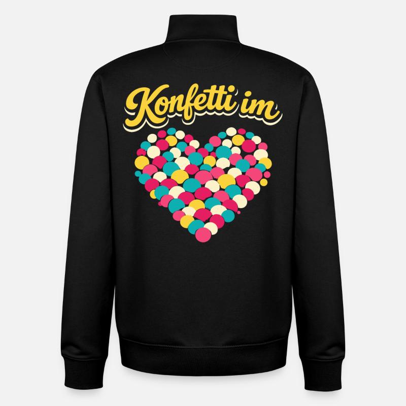 karneval konfetti im herzen - Unisex Organic Zip Sweatshirt von Stanley/Stella - Schwarz