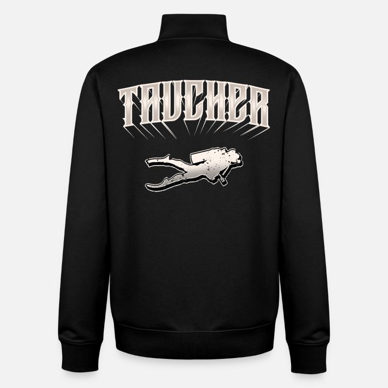 Plongeurs - Sweat zippé unisexe en coton bio Stanley/Stella - noir