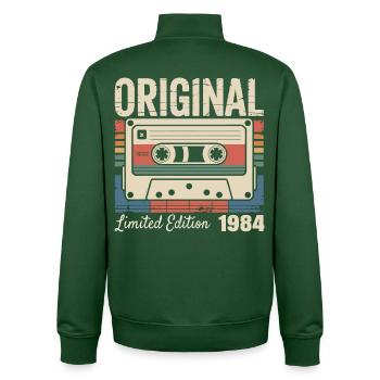 42nd Anniversary - Vintage Gift 1984 - Unisex Organic Zip Sweatshirt by Stanley/Stella - bottle green - Back - AI Model Male 185 dark (185cm)