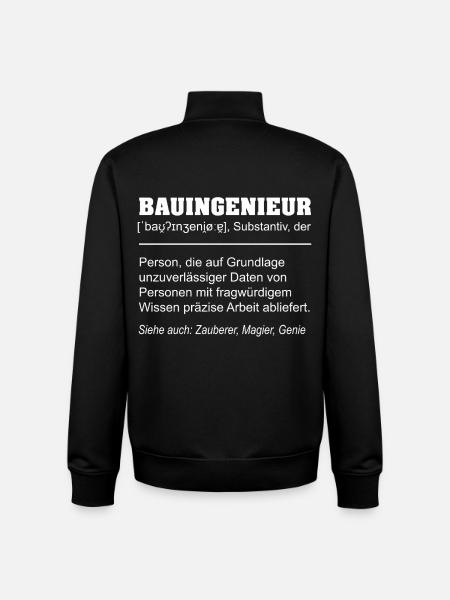 Civil Engineer Definition Funny - Unisex Organic Zip Sweatshirt by Stanley/Stella - black