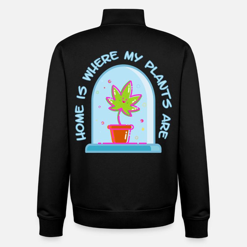 Home is where my plants are - Unisex Organic Zip Sweatshirt von Stanley/Stella - Schwarz