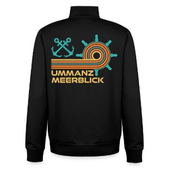 Baltic Sea Holiday SEA VIEW Fun - Unisex Organic Zip Sweatshirt by Stanley/Stella - black - Back - AI Model Male 185 light (185cm)