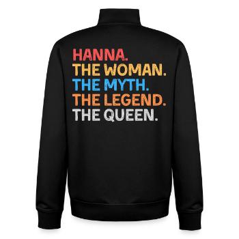 Hanna Die Frau Der Mythos Die Legende Die Königin - Unisex Organic Zip Sweatshirt von Stanley/Stella - Schwarz - Hinten - AI Model Male 185 light (185cm)