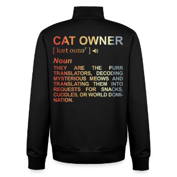 Cat Owner Meaning - Unisex Organic Zip Sweatshirt by Stanley/Stella - black - Back - AI Model Male 185 light (185cm)