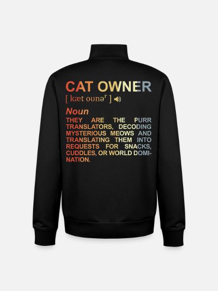 Cat Owner Meaning - Unisex Organic Zip Sweatshirt by Stanley/Stella - black