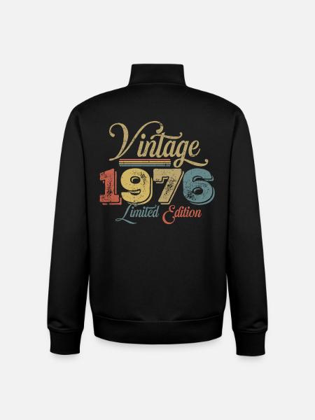 1976 50th Birthday - Unisex Organic Zip Sweatshirt by Stanley/Stella - black