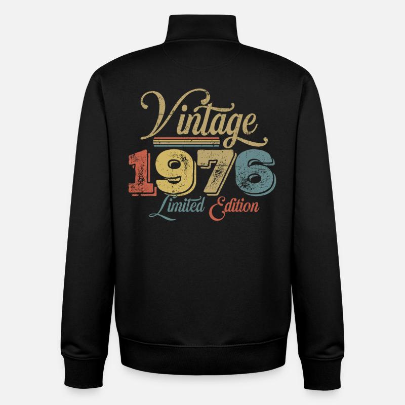 50e anniversaire 1976 - Sweat zippé unisexe en coton bio Stanley/Stella - noir