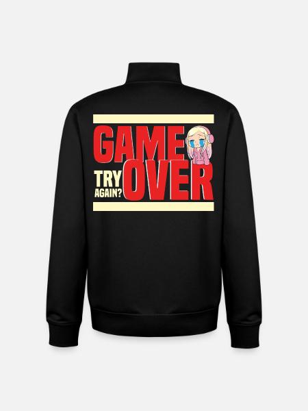 Game Over Retro Humor Again? - Unisex Organic Zip Sweatshirt by Stanley/Stella - black
