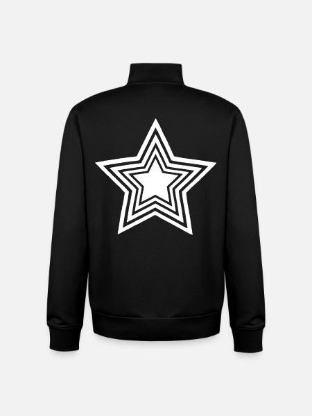 Infinite White Star - Unisex Organic Zip Sweatshirt by Stanley/Stella - black