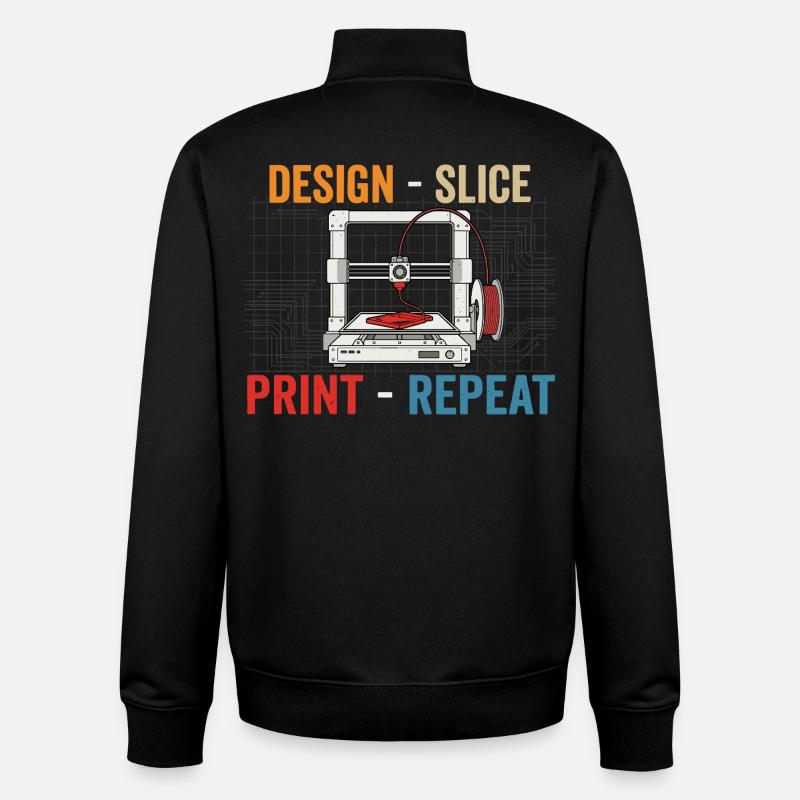 3D-Druck Evolution – Design Slice Print Repeat - Unisex Organic Zip Sweatshirt von Stanley/Stella - Schwarz