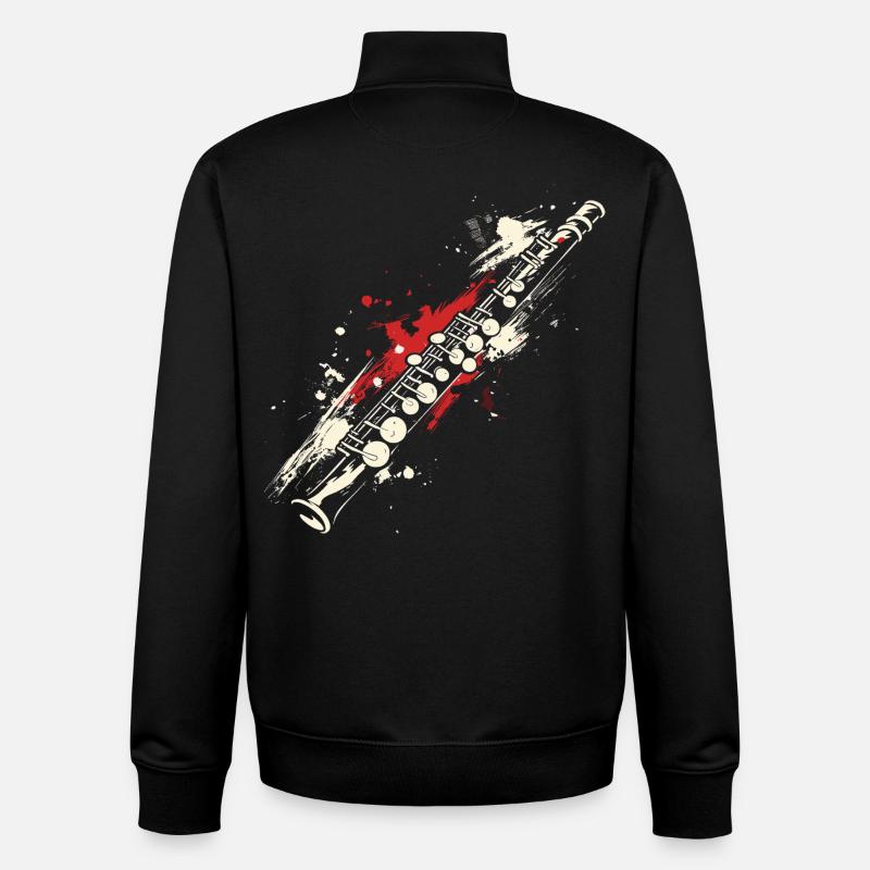 Flöte Graffiti - Unisex Organic Zip Sweatshirt von Stanley/Stella - Schwarz