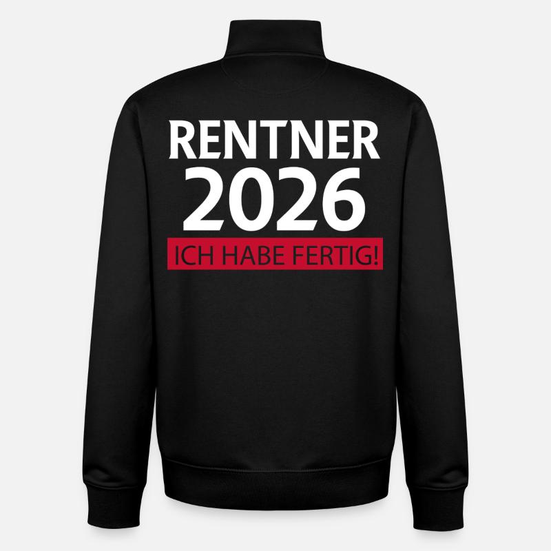 Retraite 2026 Drôle - Sweat zippé unisexe en coton bio Stanley/Stella - noir