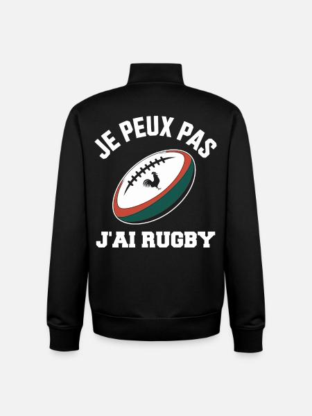 I can't I have rugby - Unisex Organic Zip Sweatshirt by Stanley/Stella - black