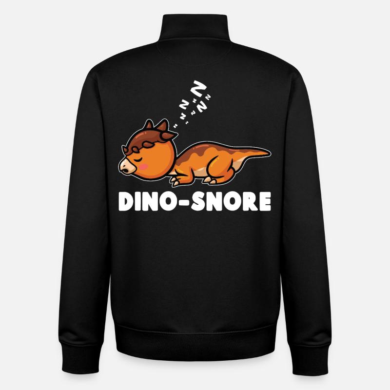  Dinosaur Paleontology Dino Sleeping - Unisex Organic Zip Sweatshirt by Stanley/Stella - black