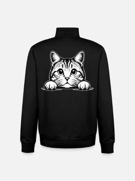 Chat Straigh écossais - Sweat zippé unisexe en coton bio Stanley/Stella - noir