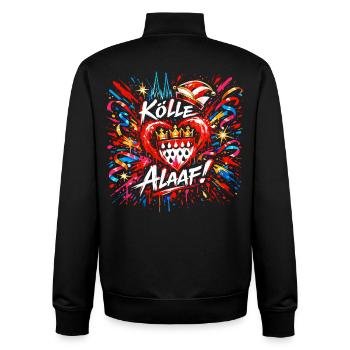 Kölle Alaaf Karneval Konfetti Jeck Geschenk - Unisex Organic Zip Sweatshirt von Stanley/Stella - Schwarz - Hinten - AI Model Male 185 light (185cm)