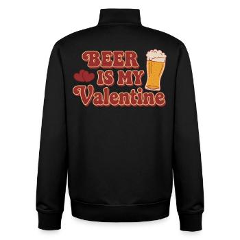 Beer Is My Valentine – Retro Bier Design - Unisex Organic Zip Sweatshirt von Stanley/Stella - Schwarz - Hinten - AI Model Male 185 light (185cm)