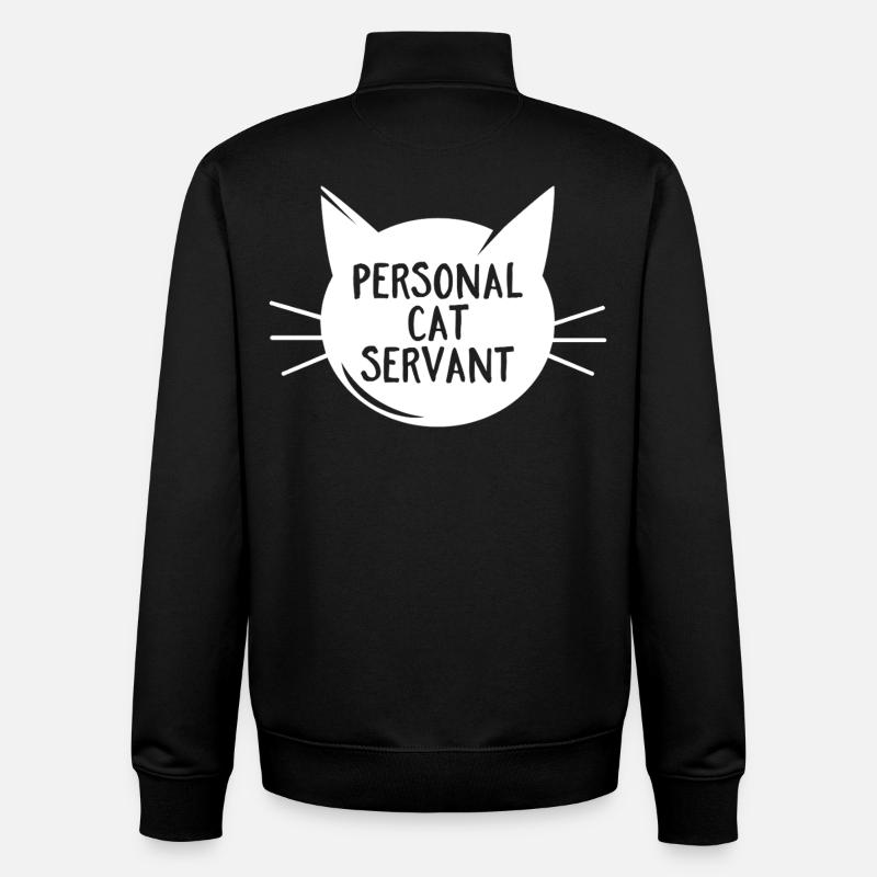 Personal Cat Servant - Unisex Organic Zip Sweatshirt by Stanley/Stella - black