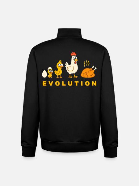 Evolution Chicken Broiler Chicken Funny - Unisex Organic Zip Sweatshirt by Stanley/Stella - black