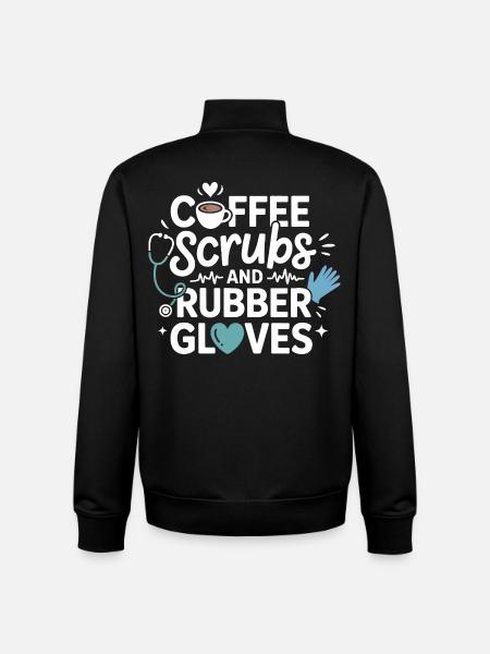 Coffee scrubs and rubber gloves - Unisex Organic Zip Sweatshirt by Stanley/Stella - black