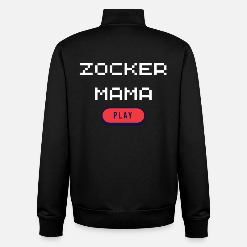 Zocker Mama - Unisex Organic Zip Sweatshirt von Stanley/Stella - Schwarz