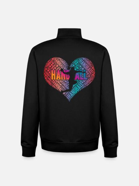 Handball Player Heart - Unisex Organic Zip Sweatshirt by Stanley/Stella - black