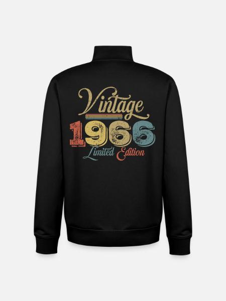 Millésime 1966 - Sweat zippé unisexe en coton bio Stanley/Stella - noir