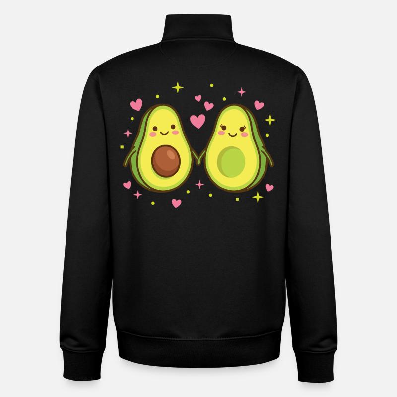 Avocado Love – La moitié parfaite - Sweat zippé unisexe en coton bio Stanley/Stella - noir