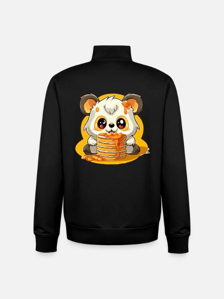 Caramel Panda Pancakes - Unisex Organic Zip Sweatshirt by Stanley/Stella - black