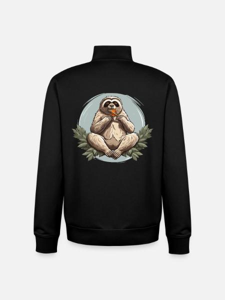 Sloth Snack Zen - Unisex Organic Zip Sweatshirt by Stanley/Stella - black