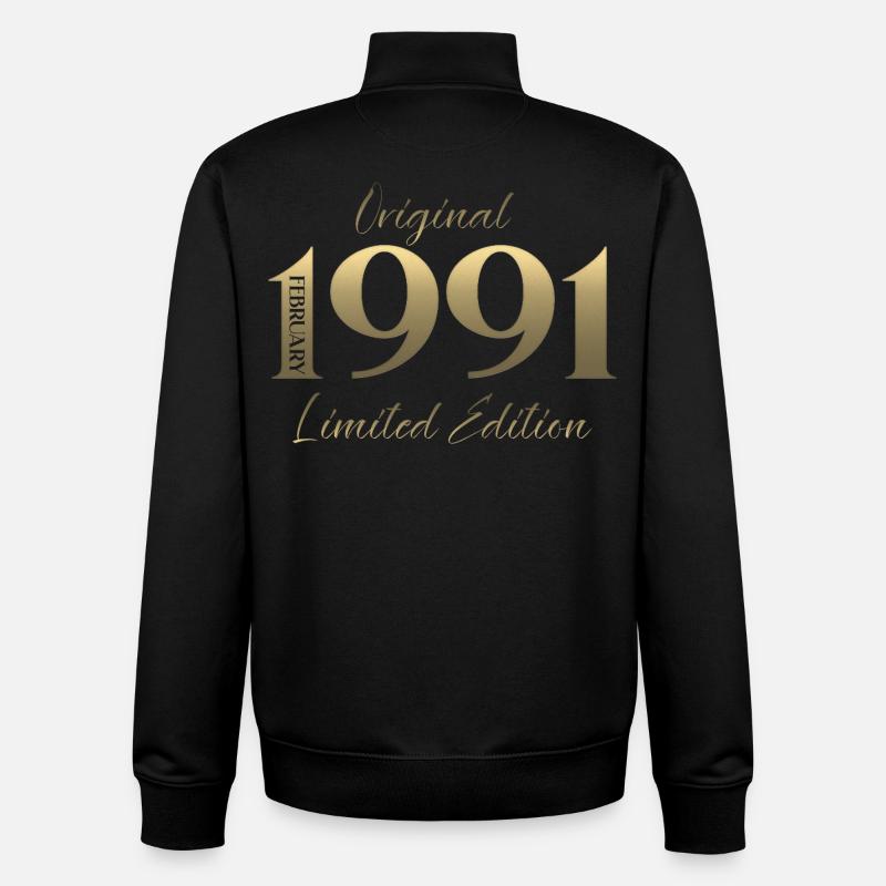 35e anniversaire février 1991 Millésime - Sweat zippé unisexe en coton bio Stanley/Stella - noir