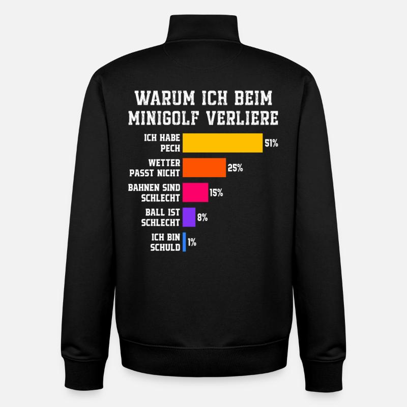 warum ich beim minigolf verliere minigolfer - Unisex Organic Zip Sweatshirt von Stanley/Stella - Schwarz