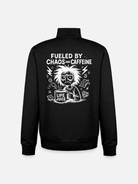 fueled by caffeine fun - Unisex Organic Zip Sweatshirt by Stanley/Stella - black
