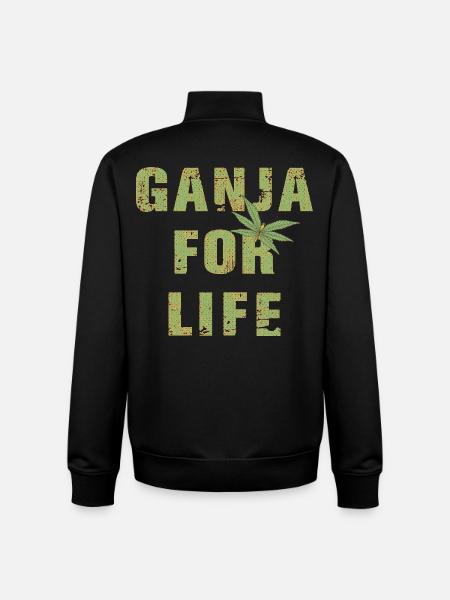 Ganja for Life - Unisex Organic Zip Sweatshirt by Stanley/Stella - black
