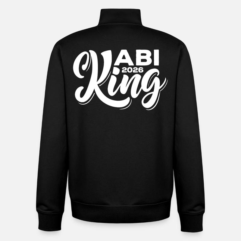 Abi King 2026 - Abitur - Spruch - Unisex Organic Zip Sweatshirt by Stanley/Stella - black