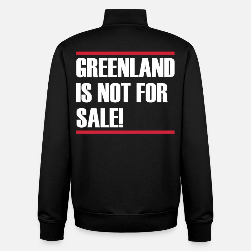Le Groenland n’est pas à vendre - Sweat zippé unisexe en coton bio Stanley/Stella - noir