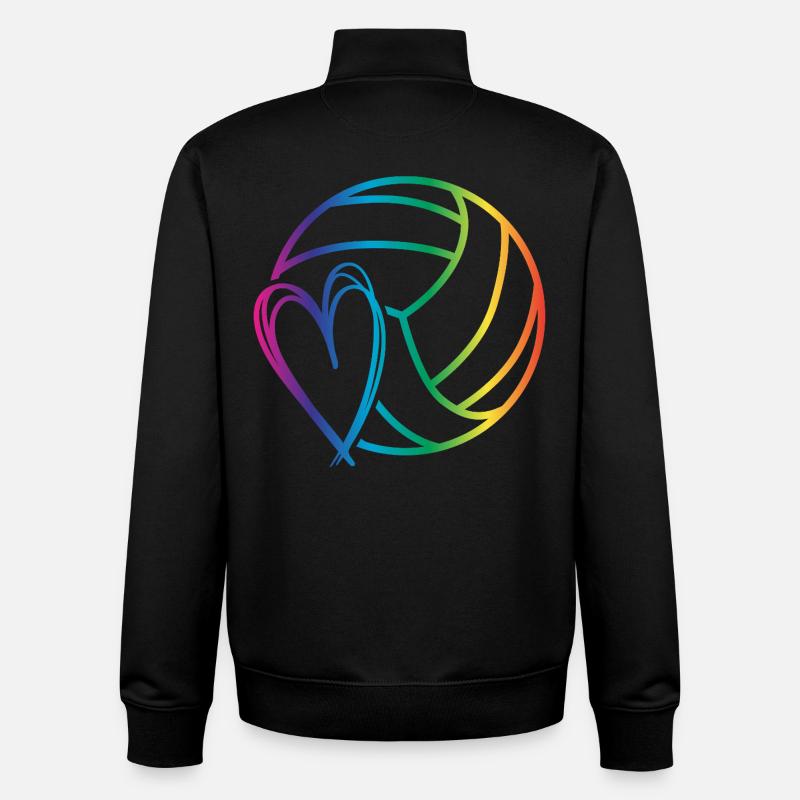 L'amour du volley-ball - Sweat zippé unisexe en coton bio Stanley/Stella - noir