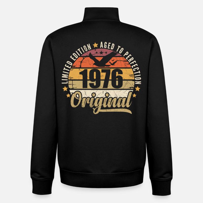 Geburtstagsgeschenk 1976 Original 1976 - Unisex Organic Zip Sweatshirt von Stanley/Stella - Schwarz