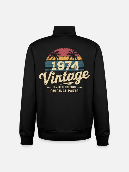 Awesome Since 1974 1974 Birthday Gift - Unisex Organic Zip Sweatshirt by Stanley/Stella - black