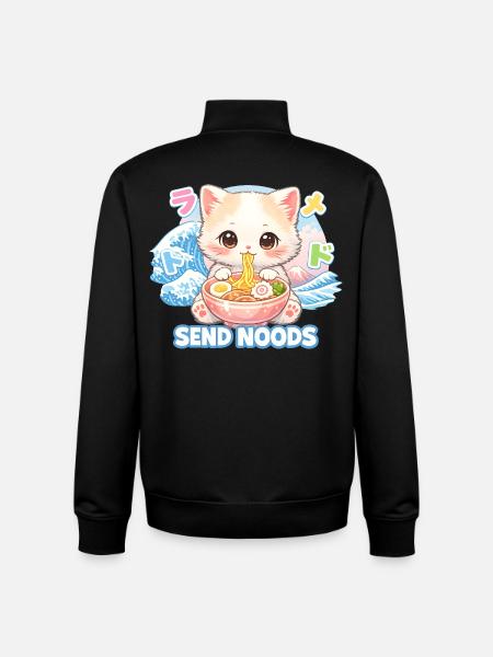 Ramen Cat Kanagawa - Unisex Organic Zip Sweatshirt by Stanley/Stella - black