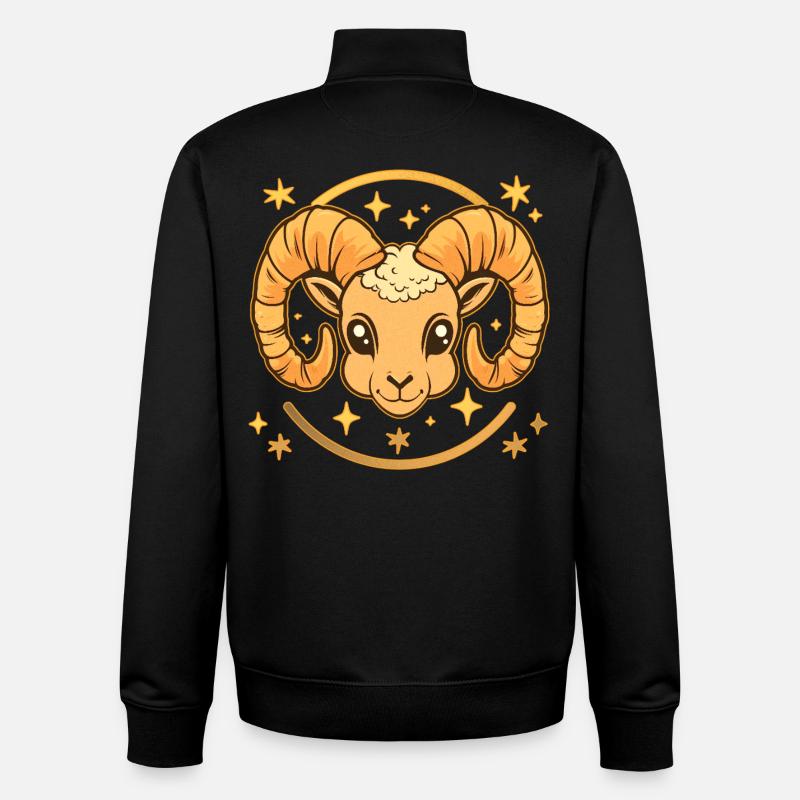 Widder Sternzeichen - Unisex Organic Zip Sweatshirt von Stanley/Stella - Schwarz
