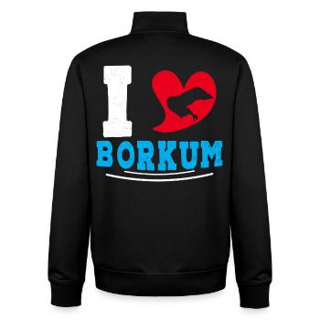 Borkumer Insel I LOVE BORKUM Lustiges - Unisex Organic Zip Sweatshirt von Stanley/Stella - Schwarz - Hinten - AI Model Male 185 light (185cm)