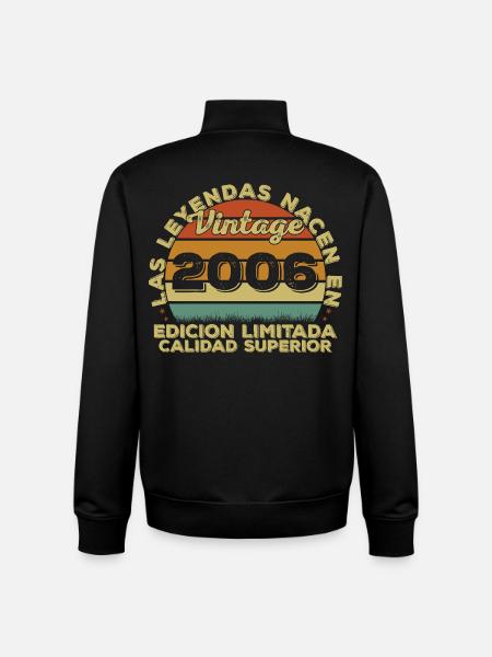 20e anniversaire 20e anniversaire Millésime 2006 - Sweat zippé unisexe en coton bio Stanley/Stella - noir