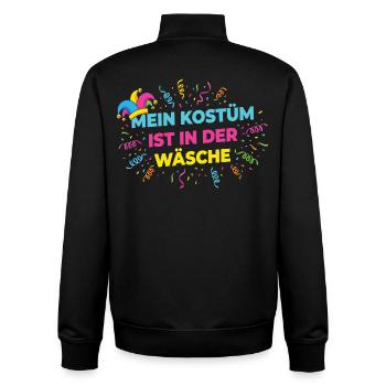 Mon costume dans la blanchisserie – Chemise drôle de carnaval - Sweat zippé unisexe en coton bio Stanley/Stella - noir - Dos - AI Model Male 185 light (185cm)