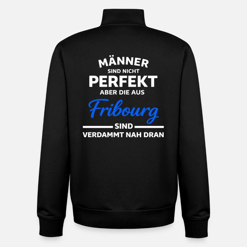 Fribourg Männer nah am Perfekt - Unisex Organic Zip Sweatshirt von Stanley/Stella - Schwarz