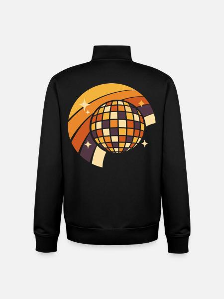 Disco Ball Retro Party 80s Gift - Unisex Organic Zip Sweatshirt by Stanley/Stella - black