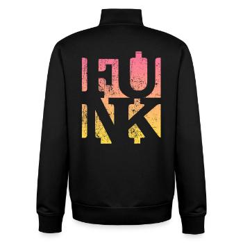 Funk Retro Musik - Unisex Organic Zip Sweatshirt von Stanley/Stella - Schwarz - Hinten - AI Model Male 185 light (185cm)