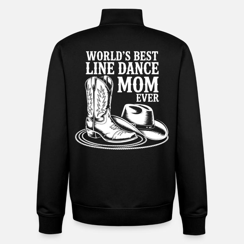 LineDance Mama mit Cowboystiefeln - Unisex Organic Zip Sweatshirt von Stanley/Stella - Schwarz