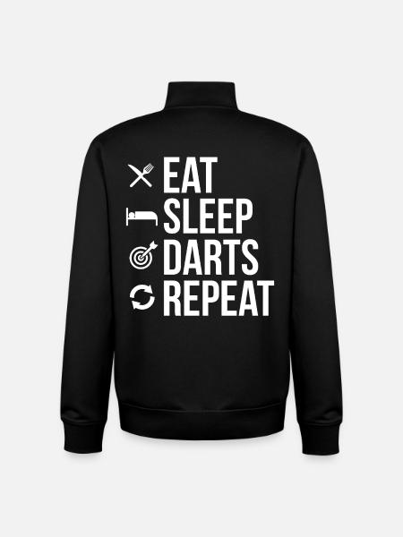 Eat Sleep Darts Repeat - Sweat zippé unisexe en coton bio Stanley/Stella - noir